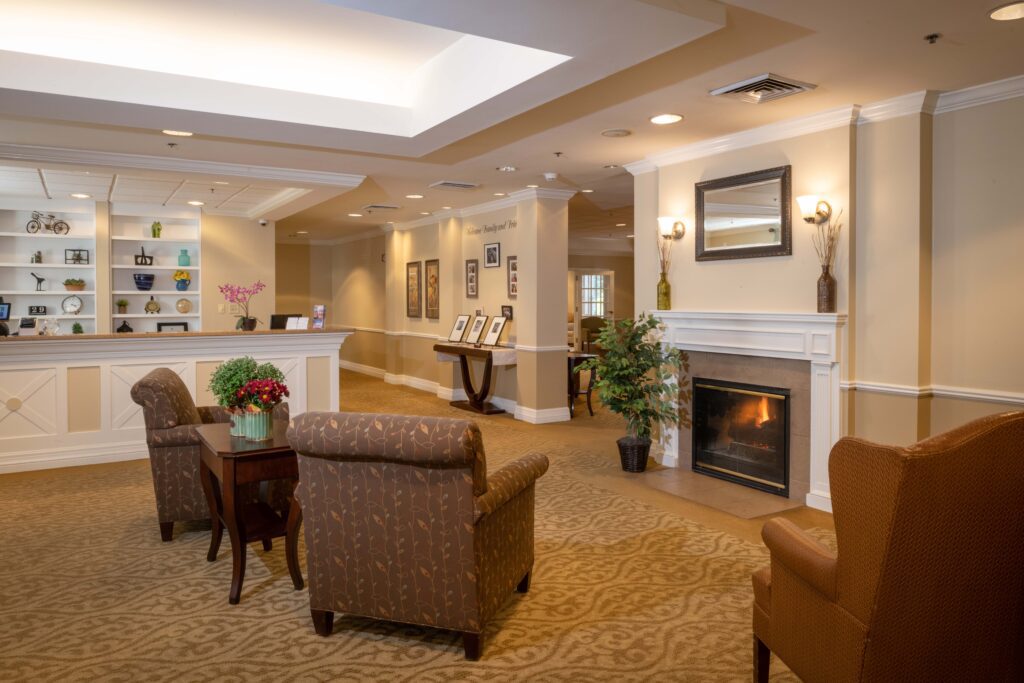 Community room with fireplace